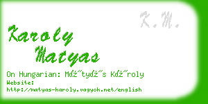 karoly matyas business card